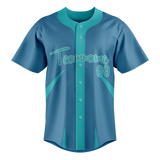 Custom Unisex Royal Blue & Teal Pattern Baseball Jersey BB0000061917