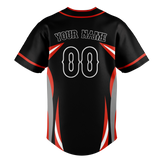 Custom Unisex Black & Red Pattern Baseball Jersey BB0000070109