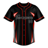 Custom Unisex Black & Red Pattern Baseball Jersey BB0000070109