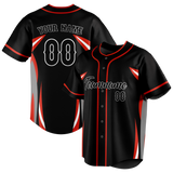 Custom Unisex Black & Red Pattern Baseball Jersey BB0000070109