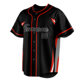 Custom Unisex Black & Red Pattern Baseball Jersey BB0000070109