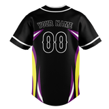 Custom Unisex Black & Yellow Pattern Baseball Jersey BB0000070112