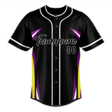 Custom Unisex Black & Yellow Pattern Baseball Jersey BB0000070112