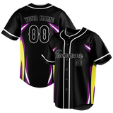 Custom Unisex Black & Yellow Pattern Baseball Jersey