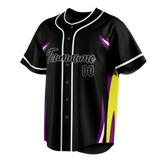 Custom Unisex Black & Yellow Pattern Baseball Jersey BB0000070112