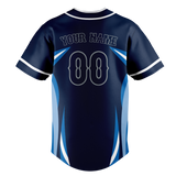 Custom Unisex Navy Blue & Blue Pattern Baseball Jersey BB0000071820