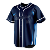 Custom Unisex Navy Blue & Blue Pattern Baseball Jersey BB0000071820