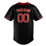 Custom Unisex Black & Red Pattern Baseball Jersey BB0000080109