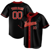 Custom Unisex Black & Red Pattern Baseball Jersey