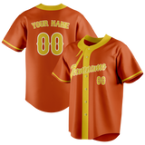 Custom Unisex Orange & Gold Pattern Baseball Jersey BB0000081013