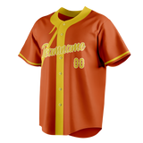 Custom Unisex Orange & Gold Pattern Baseball Jersey BB0000081013