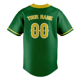 Custom Unisex Kelly Green & Gold Pattern Baseball Jersey BB0000081513