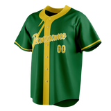 Custom Unisex Kelly Green & Gold Pattern Baseball Jersey BB0000081513