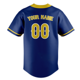 Custom Unisex Royal Blue & Yellow Pattern Baseball Jersey BB0000081912