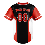 Custom Unisex Black & Red Pattern Baseball Jersey BB0000090109