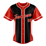 Custom Unisex Black & Red Pattern Baseball Jersey BB0000090109