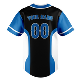 Custom Unisex Black & Blue Pattern Baseball Jersey BB0000090120