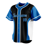 Custom Unisex Black & Blue Pattern Baseball Jersey BB0000090120