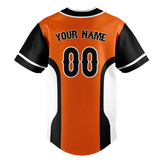 Custom Unisex Orange & Black Pattern Baseball Jersey BB0000091001