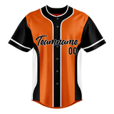 Custom Unisex Orange & Black Pattern Baseball Jersey BB0000091001