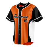 Custom Unisex Orange & Black Pattern Baseball Jersey BB0000091001