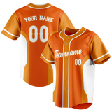 Custom Unisex Orange & Light Orange Pattern Baseball Jersey BB0000091011