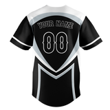 Custom Unisex Black & Silver Pattern Baseball Jersey BB0000100104