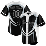 Custom Unisex Black & Silver Pattern Baseball Jersey BB0000100104