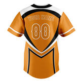 Custom Unisex Light Orange & Black Pattern Baseball Jersey BB0000101101