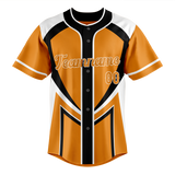 Custom Unisex Light Orange & Black Pattern Baseball Jersey BB0000101101