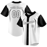 Custom Unisex White & Black Pattern Baseball Jersey