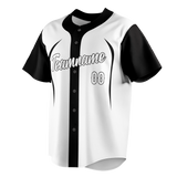 Custom Unisex White & Black Pattern Baseball Jersey BB0000110201