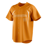 Custom Unisex Light Orange & White Pattern Baseball Jersey BB0000111102