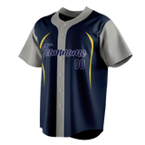 Custom Unisex Navy Blue & Gray Pattern Baseball Jersey BB0000111803