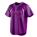 Custom Unisex Purple & Light Purple Pattern Baseball Jersey BB0000112324