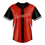 Custom Unisex Red & Black Pattern Baseball Jersey BB0000120901