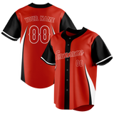 Custom Unisex Red & Black Pattern Baseball Jersey