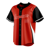 Custom Unisex Red & Black Pattern Baseball Jersey BB0000120901