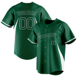 Custom Unisex Kelly Green & White Pattern Baseball Jersey