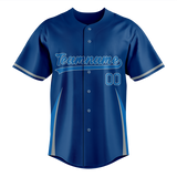 Custom Unisex Royal Blue & Blue Pattern Baseball Jersey BB0000121920