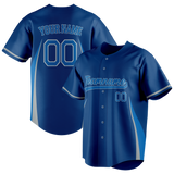 Custom Unisex Royal Blue & Blue Pattern Baseball Jersey BB0000121920