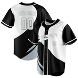 Custom Unisex Black & White Pattern Baseball Jersey