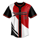 Custom Unisex Black & Red Pattern Baseball Jersey BB0000130109