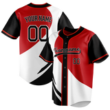 Custom Unisex Black & Red Pattern Baseball Jersey BB0000130109