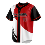 Custom Unisex Black & Red Pattern Baseball Jersey BB0000130109