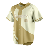 Custom Unisex Cream & Camo Pattern Baseball Jersey BB0000130506