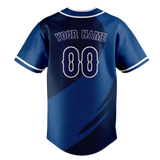 Custom Unisex Navy Blue & Royal Blue Pattern Baseball Jersey BB0000131819