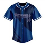 Custom Unisex Navy Blue & Royal Blue Pattern Baseball Jersey BB0000131819