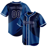 Custom Unisex Navy Blue & Royal Blue Pattern Baseball Jersey