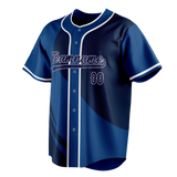 Custom Unisex Navy Blue & Royal Blue Pattern Baseball Jersey BB0000131819